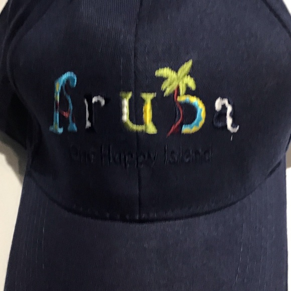 Aruba One Happy Island Navy Blue Cap with Colorful Embroidery - Picture 2 of 5